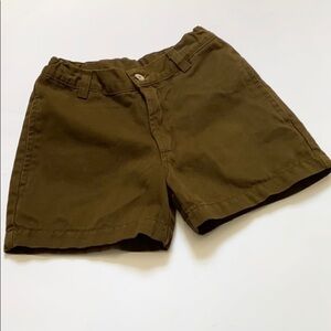 Papo d’Anjo Cotton Twill Shorts with Adjustable Waist Olive Green Boys Size 8